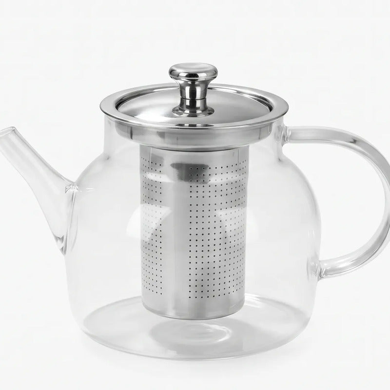 Tetera con Infusor de Acero Inoxidable 0.8ml Transparente